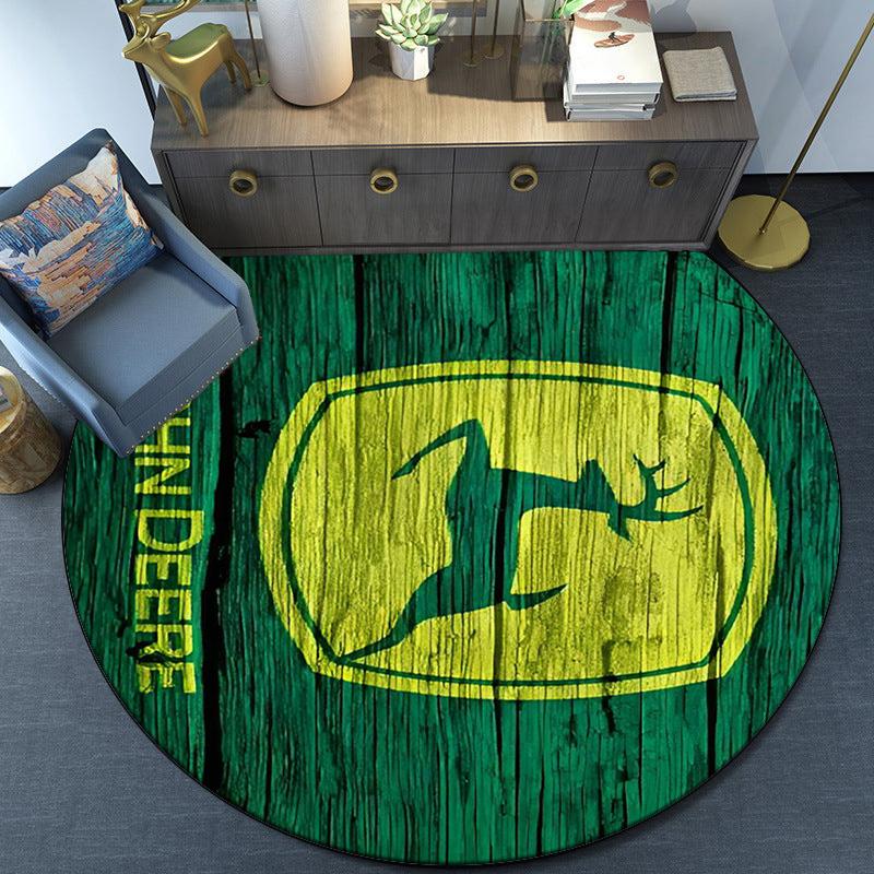 John Deere Design Round Rug for Livingroom,Bedroom, Palyroom, Chair Rug, Area Rug, Circle Carpet, Fan Christmas Gift