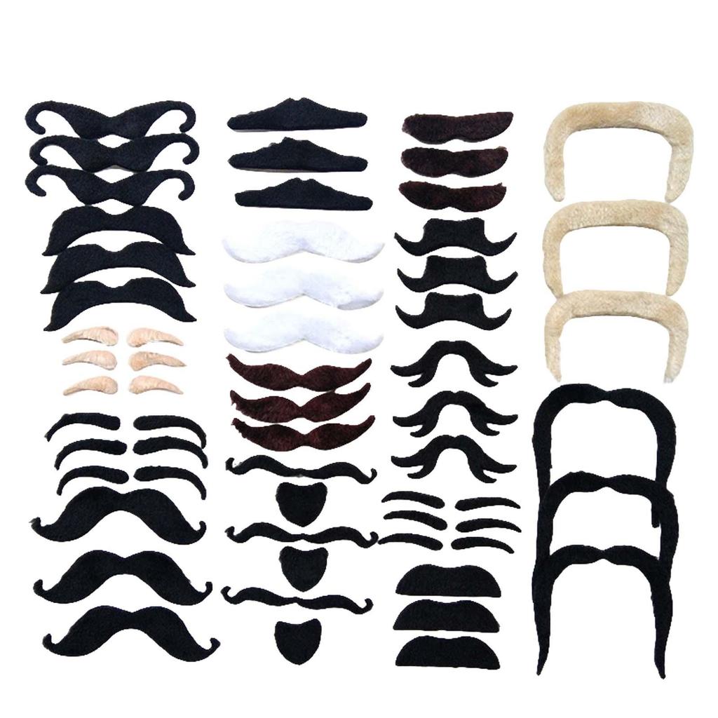 Halloween 16 Styles Fake Moustache Artificial Beards Novelty Sturdy Lifelike Costume