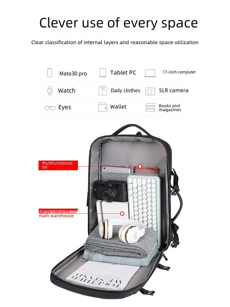 Wasserdichter Business-Reiserucksack für Herren mit großem Fassungsvermögen: High-End-Stil & Laptopfach