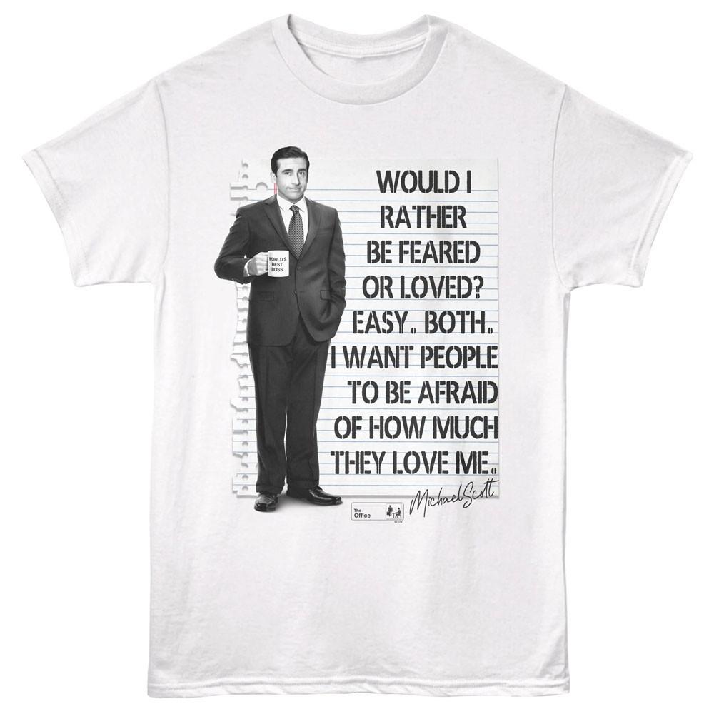 The Office TV Show Michael Scott Feared Or Loved Men s T Shirt L
