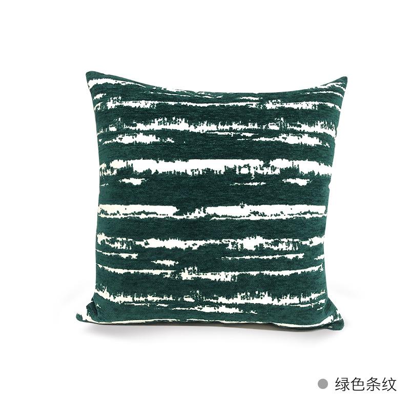 45X45Cm Abstract Green Throw Pillow Cover Nordic Stripe Stamping Waist Cushion Cover Decor Home Decorative Pillowcase New
