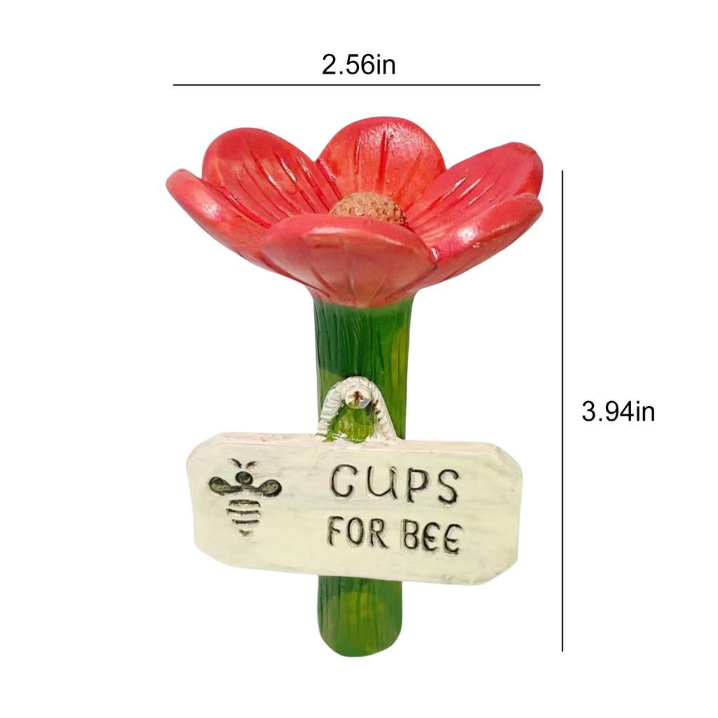 NOWY Napajak dla Owadów Motyli Pszczół Miska Kąpielowa z Kwiatowym Wzorem Podajnik dla Zapylaczy Pszczół Kubek do Picia dla Spragnionych Zapylaczy Owadów