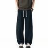 American Solid Color Simple Trendy Brand Splicing Overalls Men's Pure Cotton Comfortable Loose Wide Leg Straight Casual Long Pants