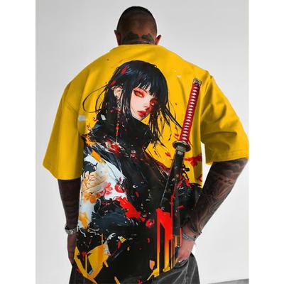 Anime Girl Warrior Mask 3D Printed T-shirt