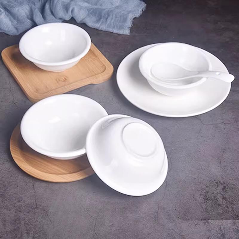 Tian Yanjing White Ceramic 4.75-inch Rice & Soup Bowl