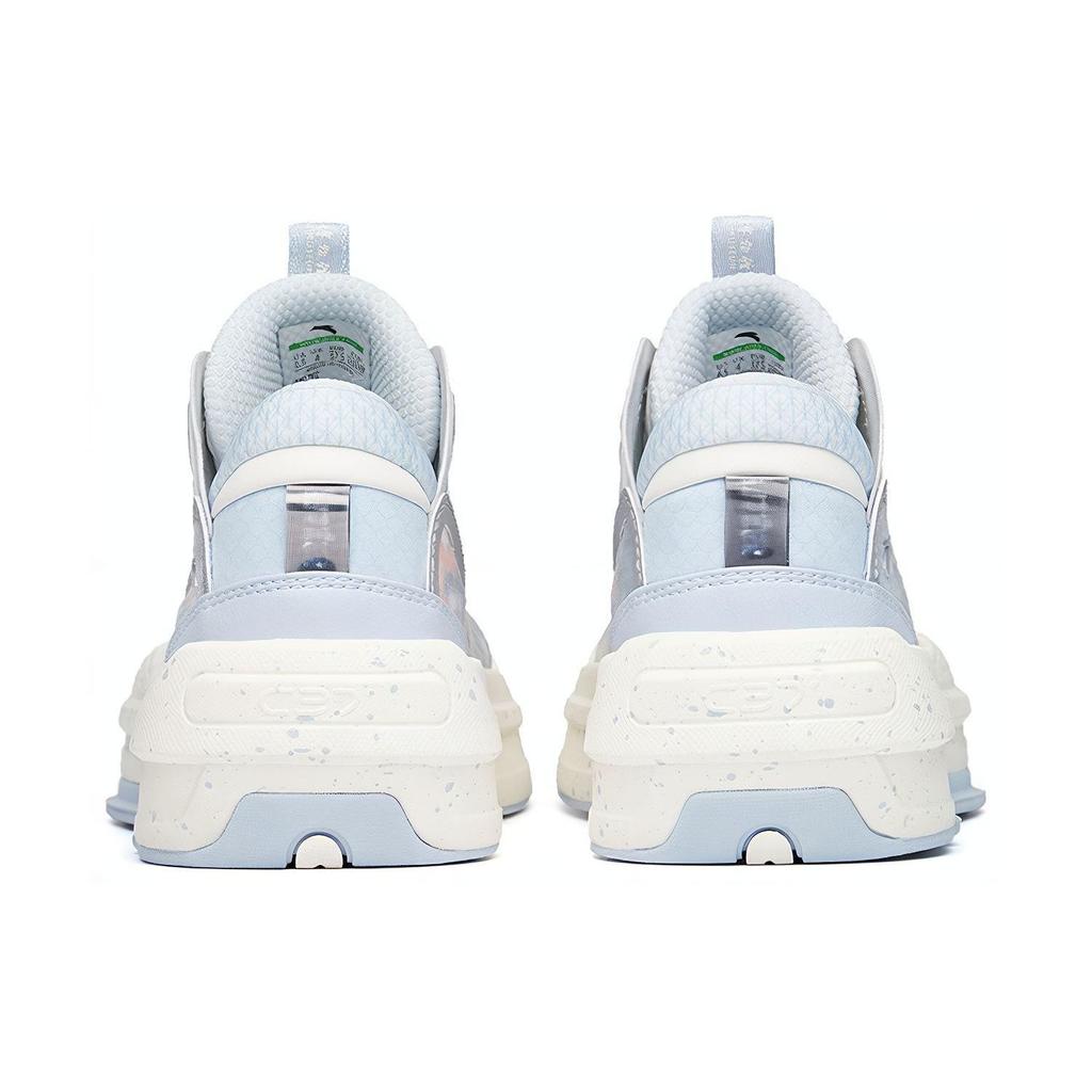 Anta C37 2.0 Fabric Synthetic Leather Non-Slip Wear-Resistant Mid-Top Skate Shoes Women Sneakers Gray Blue 922228082-5