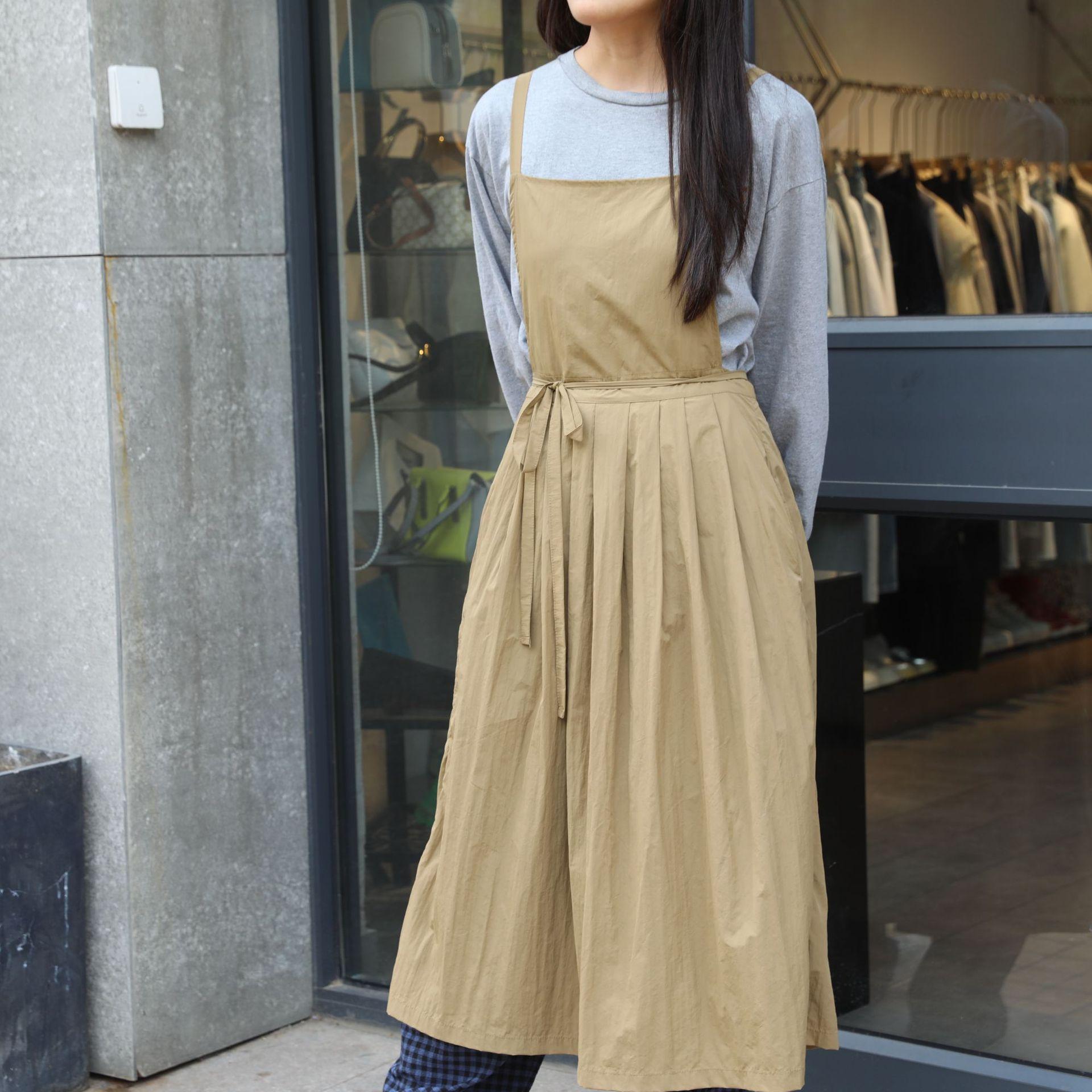 

Легкий водонепроницаемый фартук для салона красоты, маникюра, официантки, маслостойкий, длинный, плиссированный, женские, садовые, кухонные фартуки с карманами