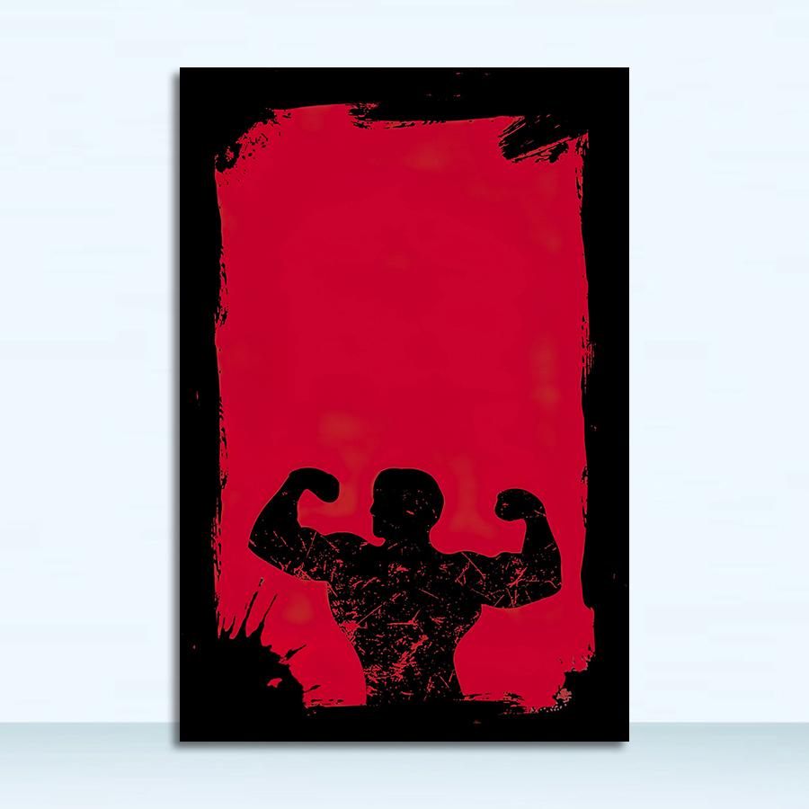 Umelecká maľba Retro plagát Nástenná výzdoba domova Rôzne kreslené formy Fitness Bodybuilding Muscle