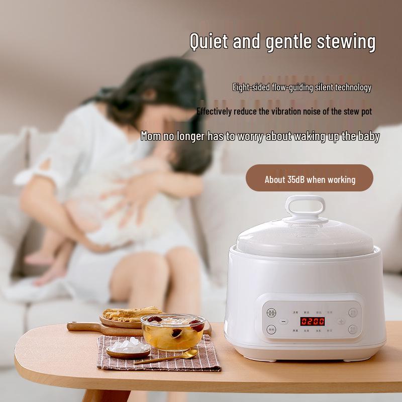3L Multi-Function Electric Ceramic Stew Pot with Timer for Healthy Cooking