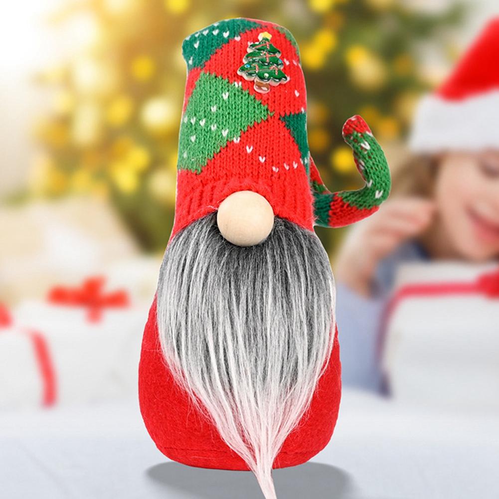 T02C!Dwarf Goblin Xmas Home Decor Nordic Gnome Land God Plush Faceless Gnome Christmas Ornaments Santa Gnome Rudolph
