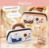 Oxford Fabric Cartoon Travel Cosmetic Bag With Zipper For Womens Home Use