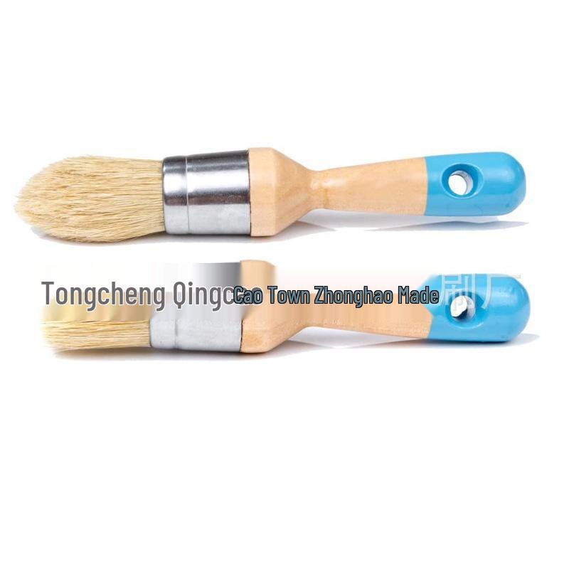 Authentic Wild Boar Bristle Crayon Pigment Brush - Beech Wood Car Wash Brush