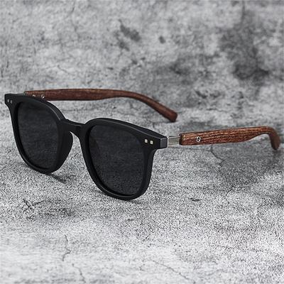 Nowe Męskie Okulary Przeciwsłoneczne z Drewnianą Oprawką w Stylu Vintage Klasyczne Okulary Przeciwsłoneczne Męskie Polaryzowane Ochrona UV Okulary do Jazdy Okulary Outdoorowe