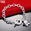 925 Sterling Silver Exquisite And Beautiful Five-Pointed Star Bracelet Gift Jewelry
