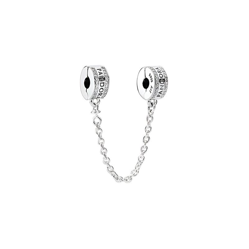Pandora Exquisite, trendy and fashionable safety chain 925 silver accessories, same style for men and women, couple style 792057CZ