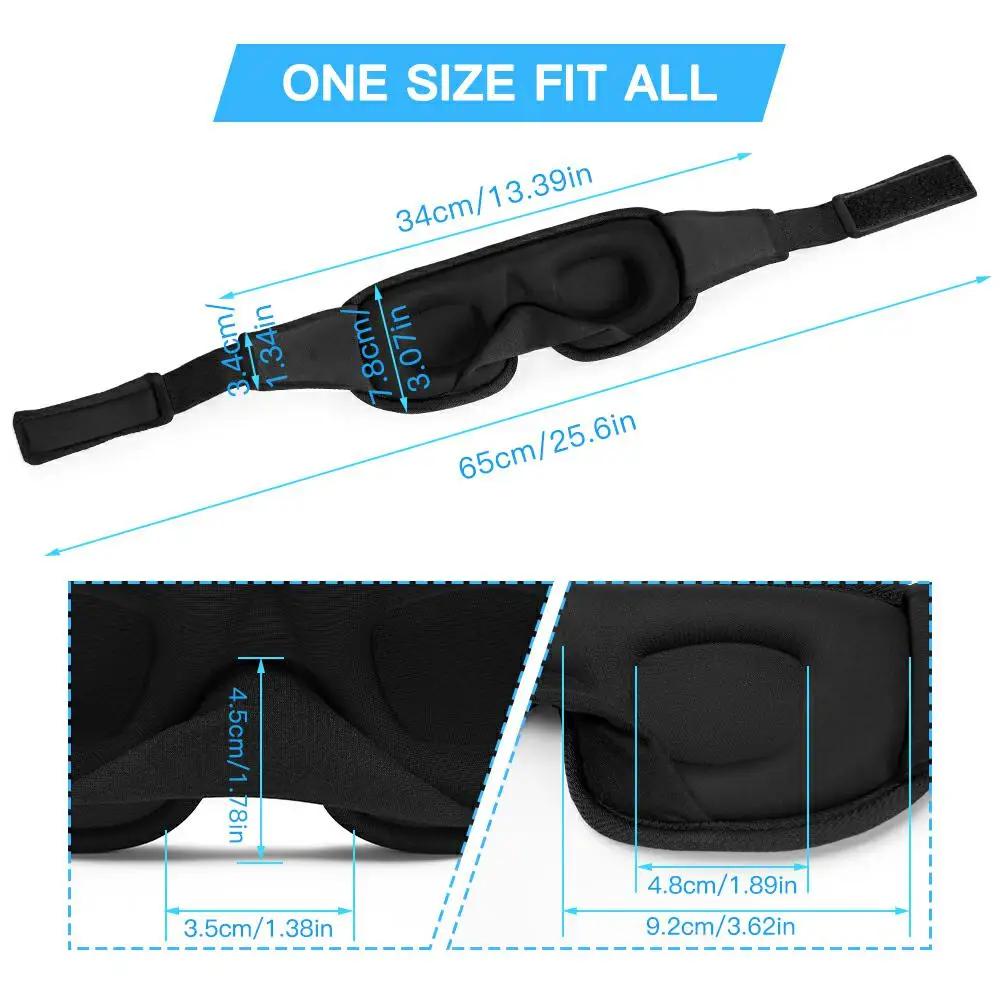 3D Sleeping Eye Mask Block Out Light Breathable Protective Blackout Eyepatch Adjustable Strap Night Sleep Face Masks