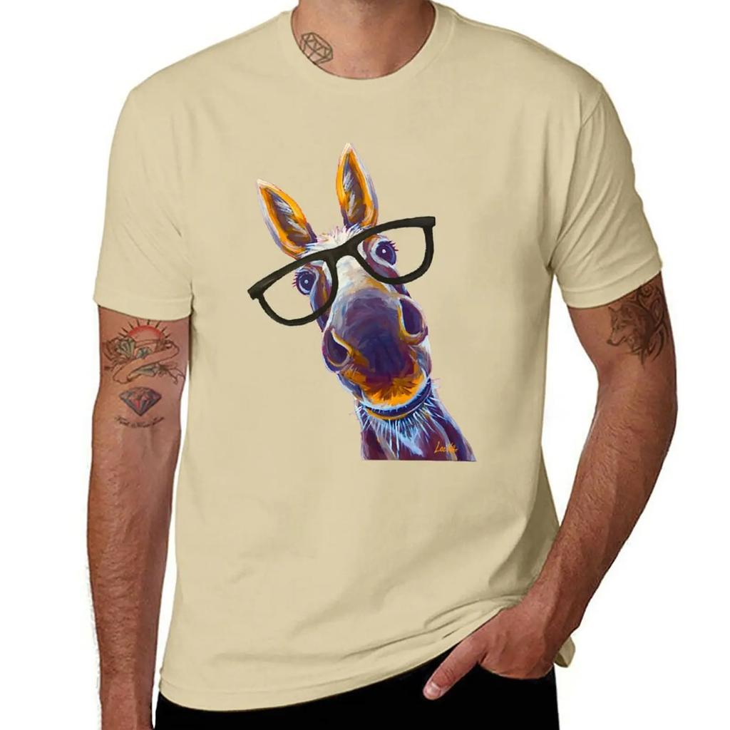 Funny Donkey art, Smart Donkey with glasses T-Shirt cute tops sublime vintage clothes t shirts