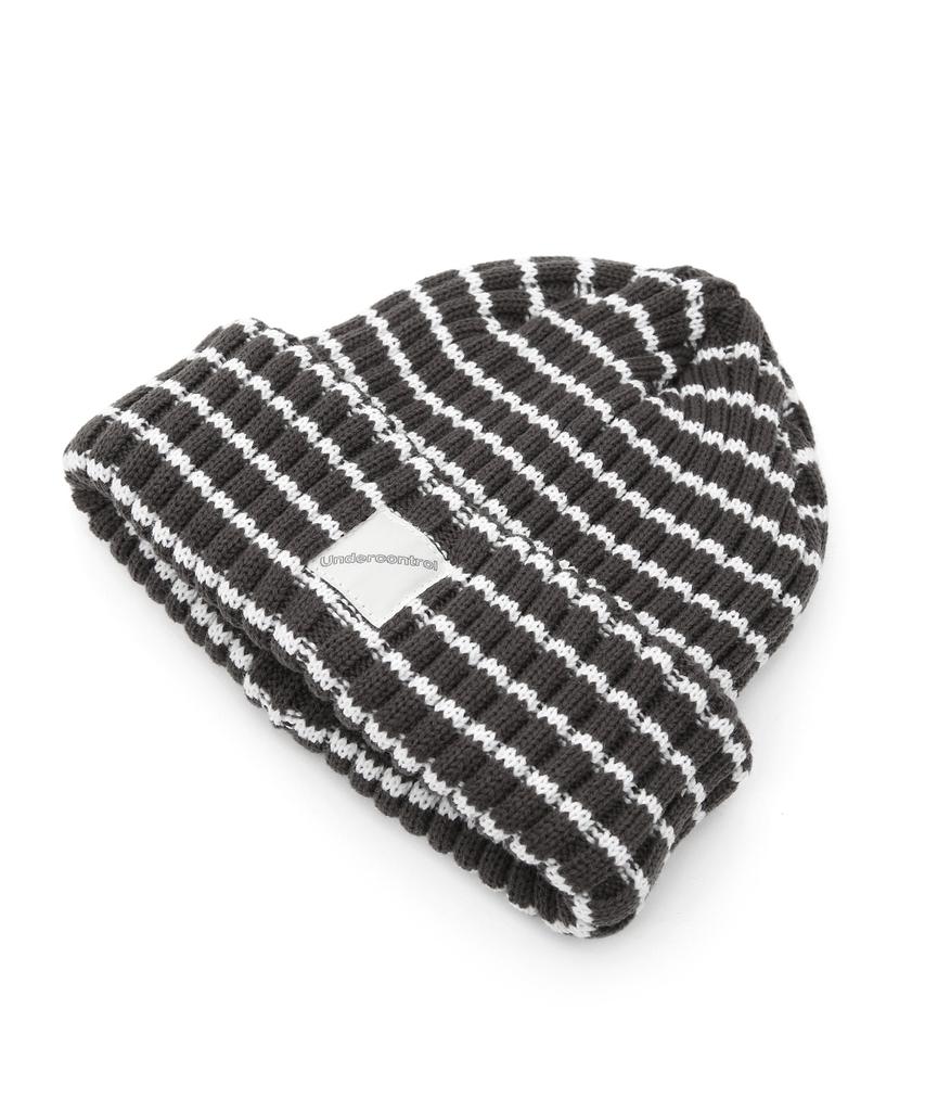 Eondeokeonteulol Winter Striped Beanie Beanie / Pin Stripe / Charcoal