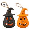 Festive Halloween Lights 12 Pcs LED Pumpkin Lantern, Spooky Hanging Lighted Indoor Night Light with Witch Hat for Outdoor Home Party Decor Lanterns