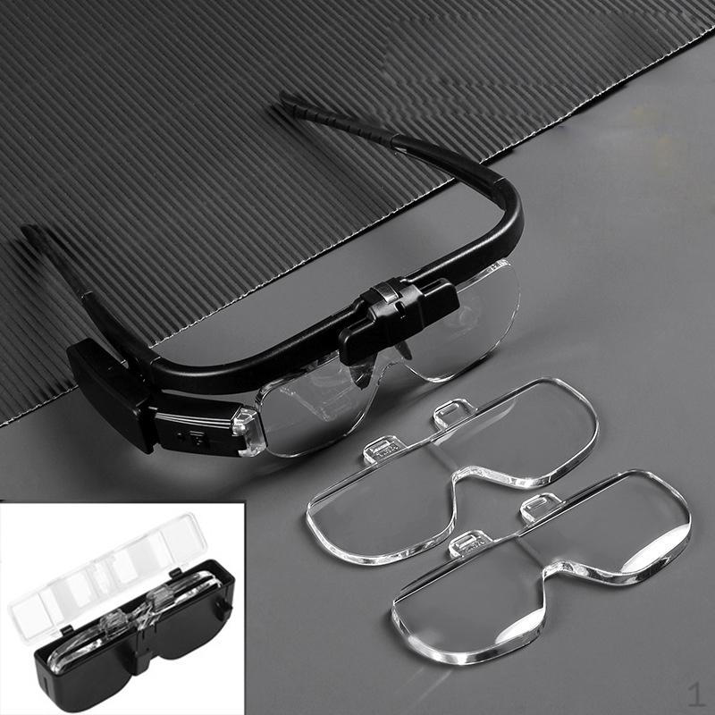 1.5x 2x 2.5x Headband LED Illuminated Glasses Reading Glass Eye Loupe Head wearing for Watch and colore grigio scuro