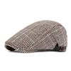 Plaid Cap Men's British Beret Retro Forward Hat Newsboy Hat
