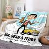 1pc Mr Bean Cartoon Series Flannel Blanket for Super Soft Cute Comfort Blanket for Travel Bedding Couch Sofa Blanket Y73042