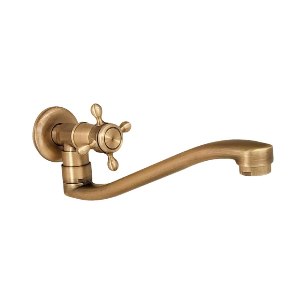 Outdoor Antique Single-Cold Faucet for Broom Sink Bronze Extended Length for Balcony