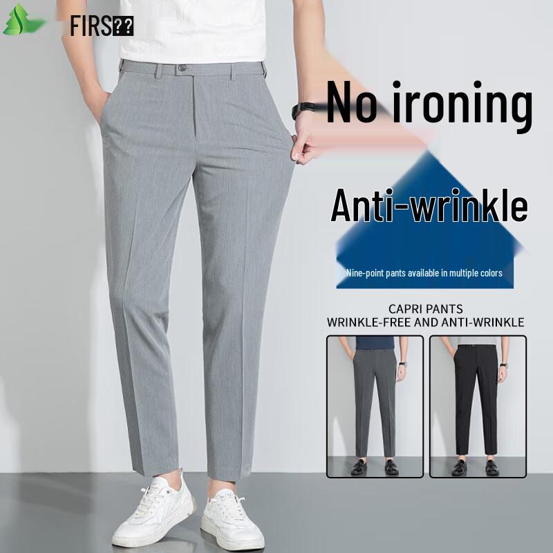 

Shanshan Men s Warm Straight-Leg Business Trousers 34