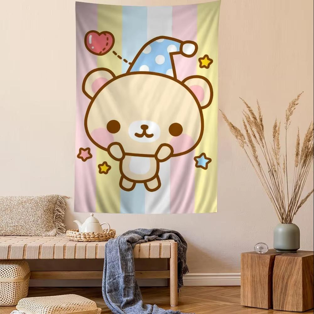 New Cute Rilakkuma and Friends Tapestry - Cozy Cartoon Decor for Kids Room, Adds Joy, Comfort, and Playful Charm Home Tapestry