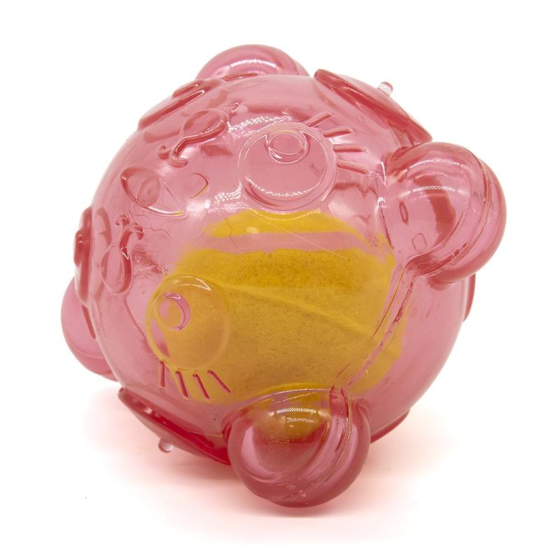 Pet Dog Toy Dog Squeaky Interactive Toy Dog Tennis Ball Bear Head Bite Resistant Grinding Teeth Squeeze Vocal Ball Pet Chew Toy