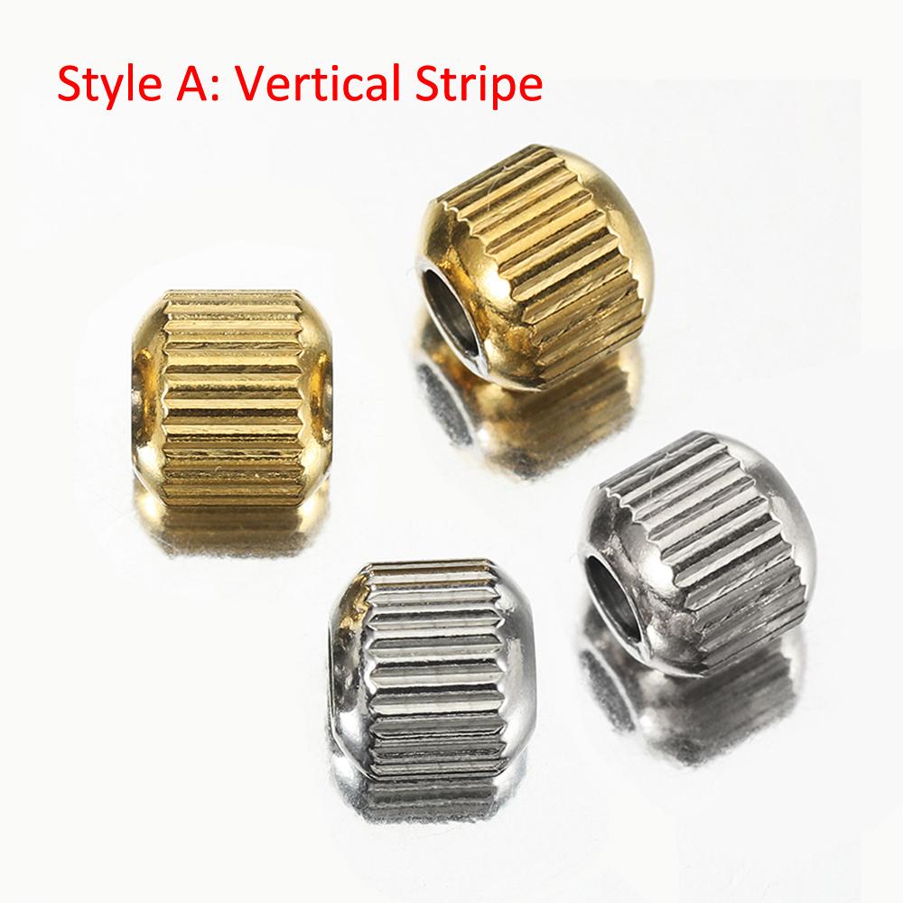 50pcs Stainless Steel Beads Gold Color 4mm 6mm Ridged Cyclinder Tube Spacer Loose Beads for Jewelry Making DIY Findings