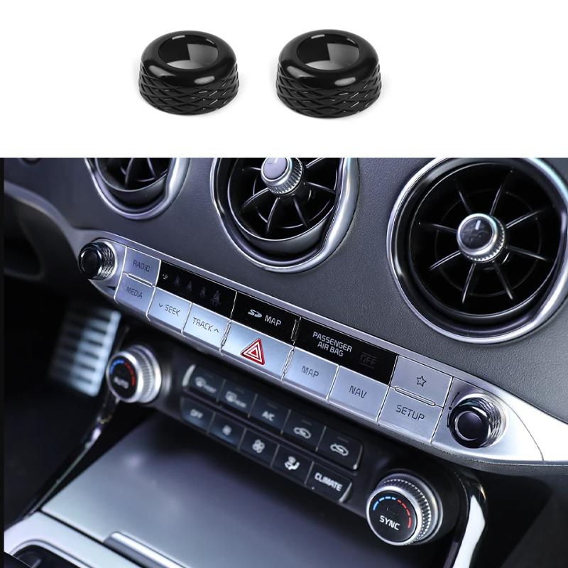 

2PCS Aluminum Alloy Volume Knob Ring Cover Trim For Kia Stinger 2018-2026 Interior Accessories