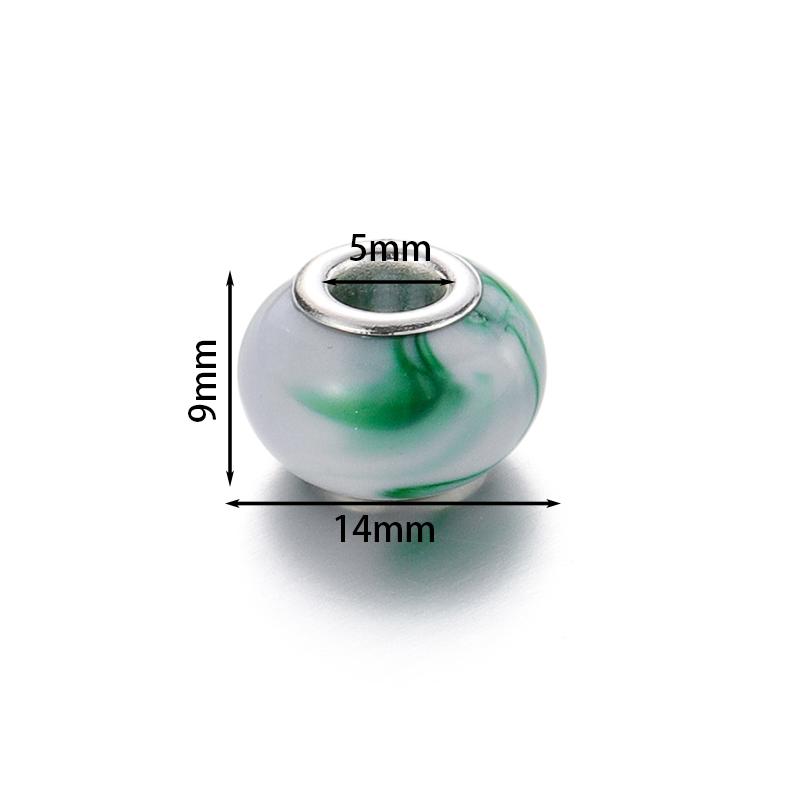 5Pcs 9-14mm Big Hole Halo Dyein Round Plastic Acrylic ABS Lmitation Pearl Beads Charm Loose Counter Jewelry Findings Making