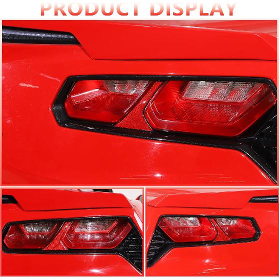 Tail Light Lamp Partition Plate Cover Sticker Trim Compatible with Corvette C7 Stingray 2014-2019 Soft Carbon Fiber 2PCS Tail Light Panel Decorative
