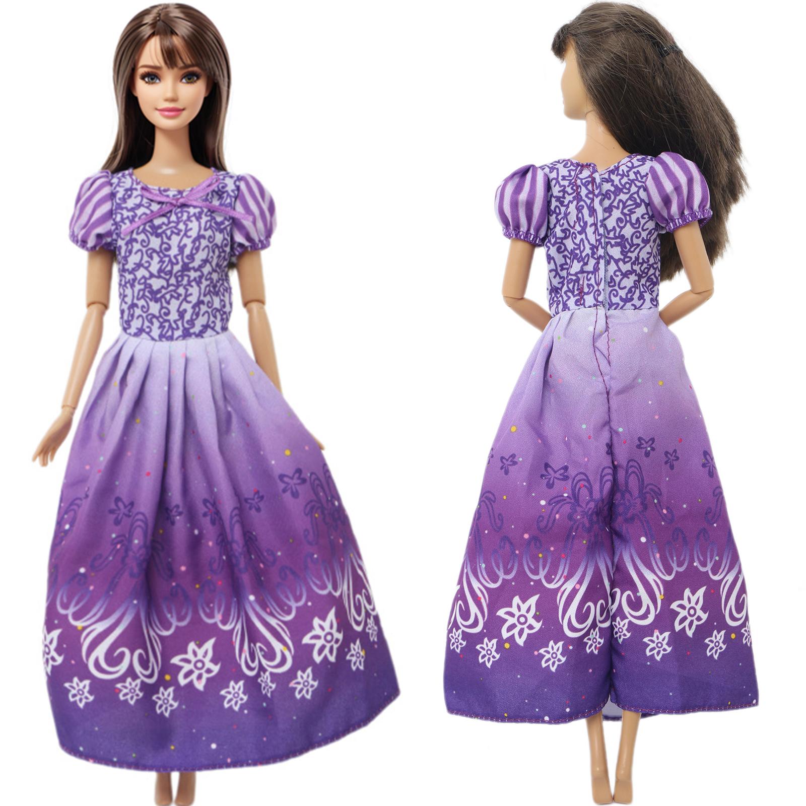 

1x наряды для кукол принцессы, вечерние бальные платья, платье, одежда для куклы Барби, аксессуары 1/6 11,5 дюймов, куклы, игрушки для девочек(НЕТ КУКЛ) фиолетовый