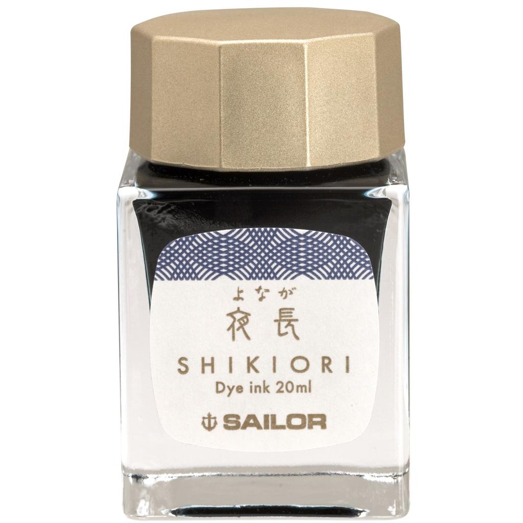 Sailor Fountain Pen with Shikiori Bottle Ink, Tsukiyo No Minamo Moonlit Water Surface, Yonaga Edition 13-1008-219