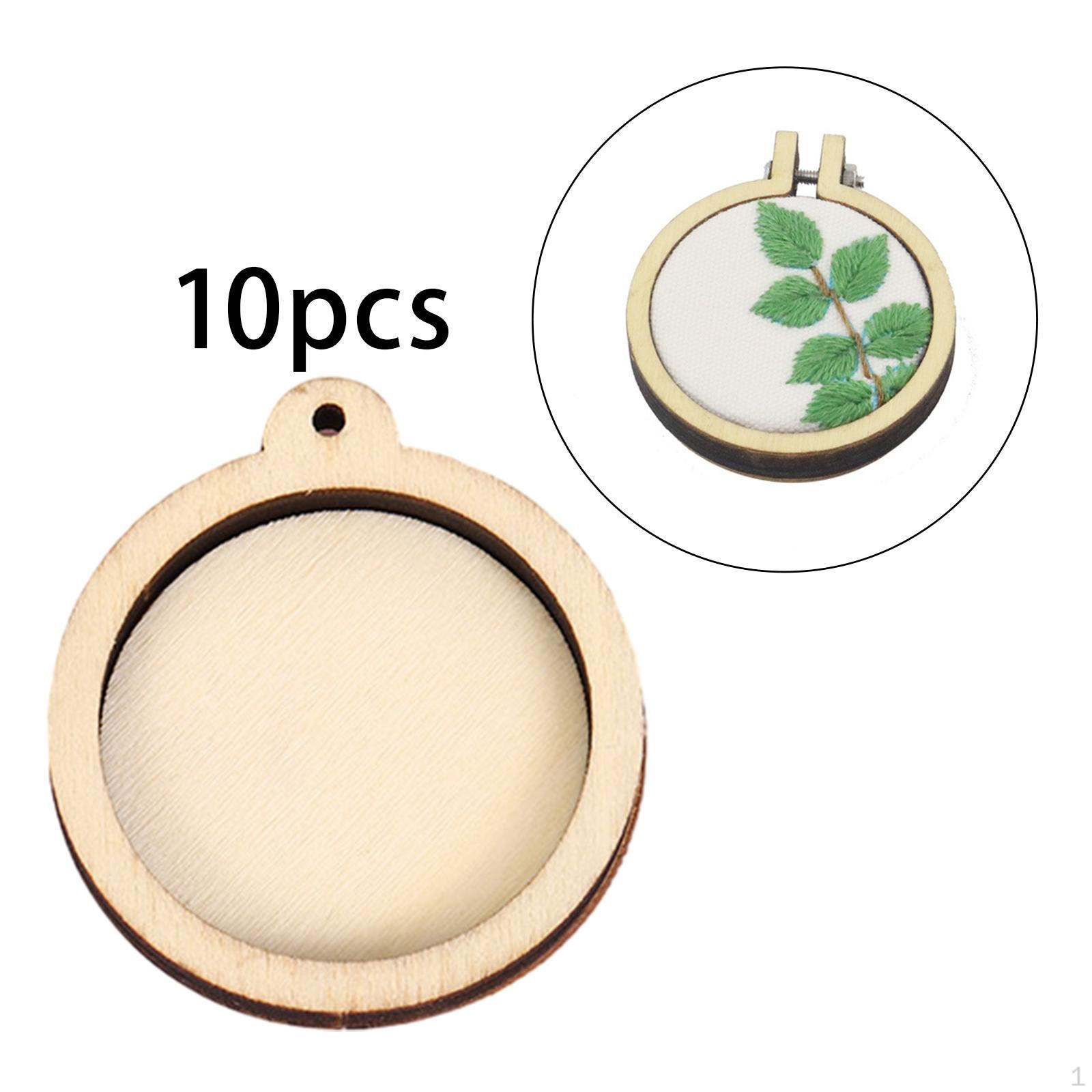 

10 шт. Мини-пяльцы для вышивания Рамки Деревянный дисплей для подвесок-шармов Round