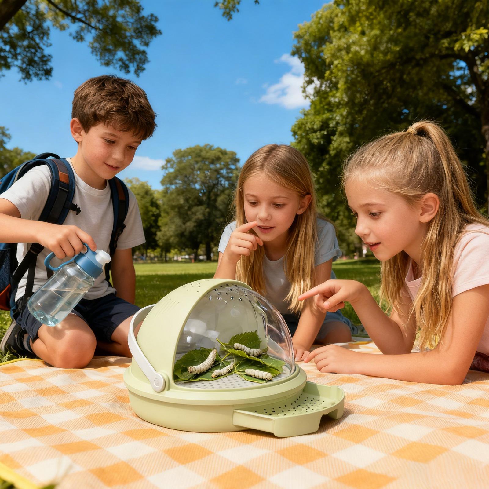 Reptile Feeding Box Transparent Cage Terrarium Silkworm Breeding Case With Drawer For Pet Spiders Frog Scorpion Small Animal