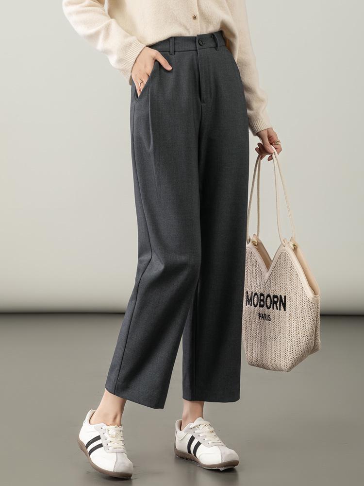 Lyocell Wool Women's High-Waist Slimming Black Harem Pants - Autumn 2025 Collection