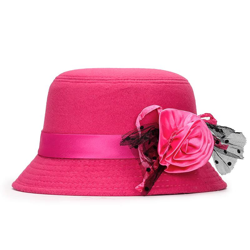 Dámský retro fedora klobouk ze vlněné plsti se širokou krempou ZHENYUEQI