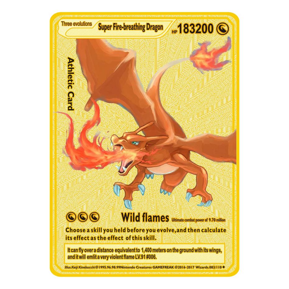 NEW Metal Card 10000 Points Arceus Charizard Super Card Golden English Mewtwo Vmax GX EX Anime Collection Card Gift