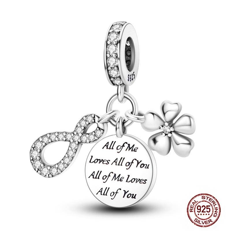 Copper Charms Great Love Mother Family Sister Pink Heart Tulip Cha Beads Fit Original Bracelet Diy Mother'S Day Jewelry Gift