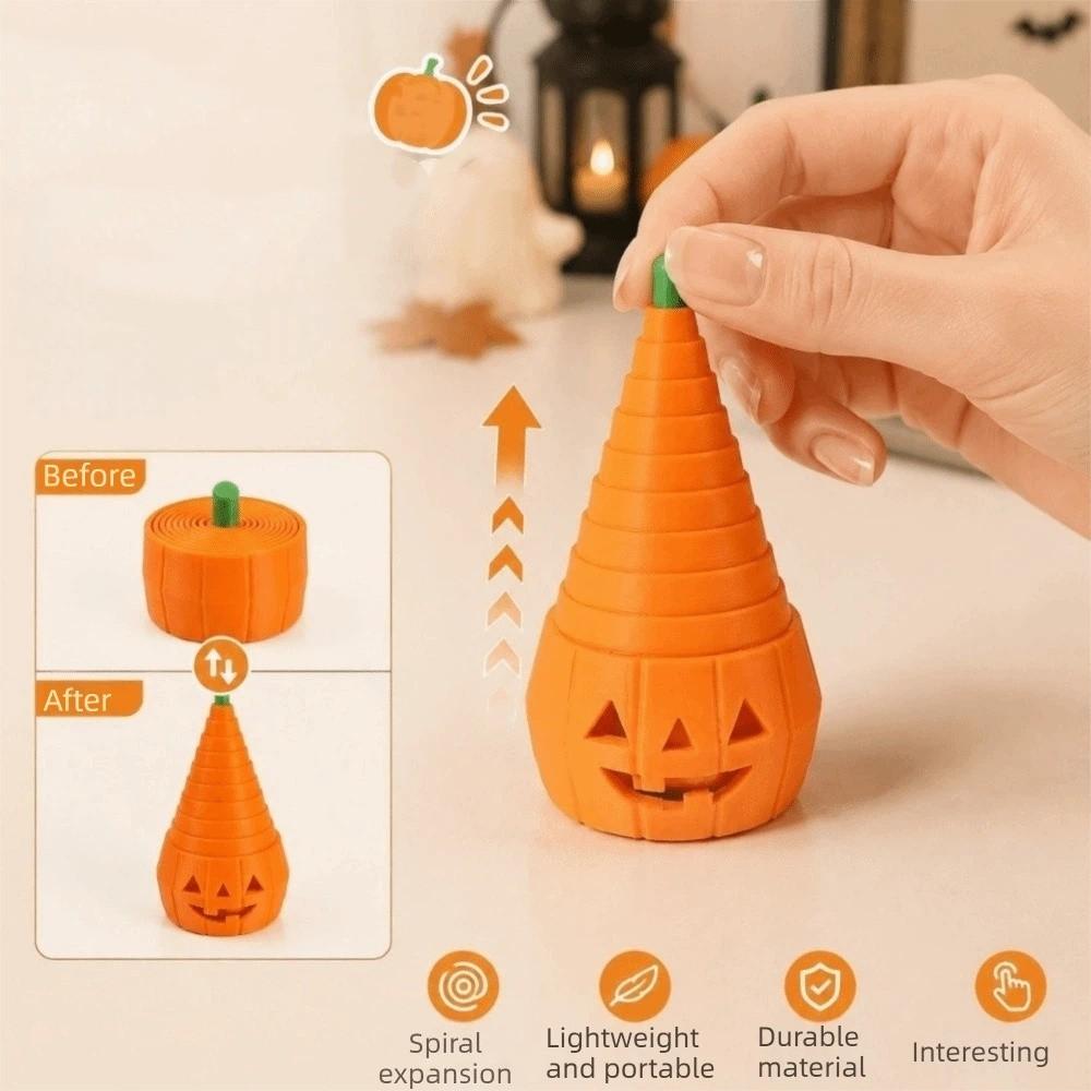 Halloween Theme Retractable Pumpkin Fidget Toy Funny 3D Printed Pumpkin Toy  Kids Gift