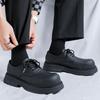 Men's Thick-soled Heightened Derby Shoes Retro and Old Big Head Shoes Uncomfortable Lace-up Low-top Shoes 2230-R