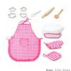 Kids Baking Apron Set With 11Pcs Realistic Kitchen Toy For Role Play And Pretend Cooking Game