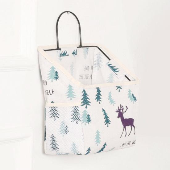 Geantă de depozitare agățată, de capacitate mare, din bumbac, in, rezistentă la uzură Husă multifuncțională pentru agățat pe perete pentru dormitor