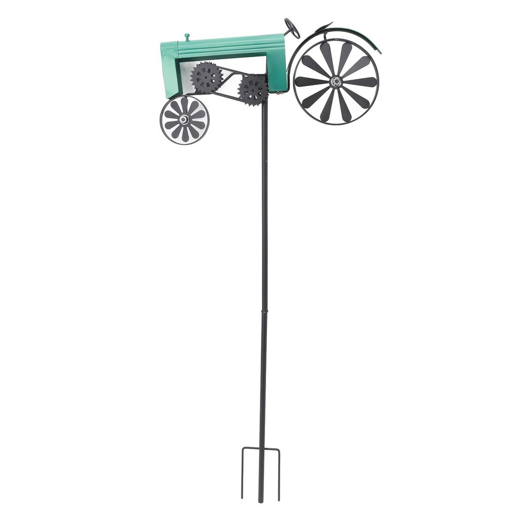 Tractor Wind Spinner Vintage Turning Wheels Metal Outdoor Stake Windmill Decoration for Flower Bed