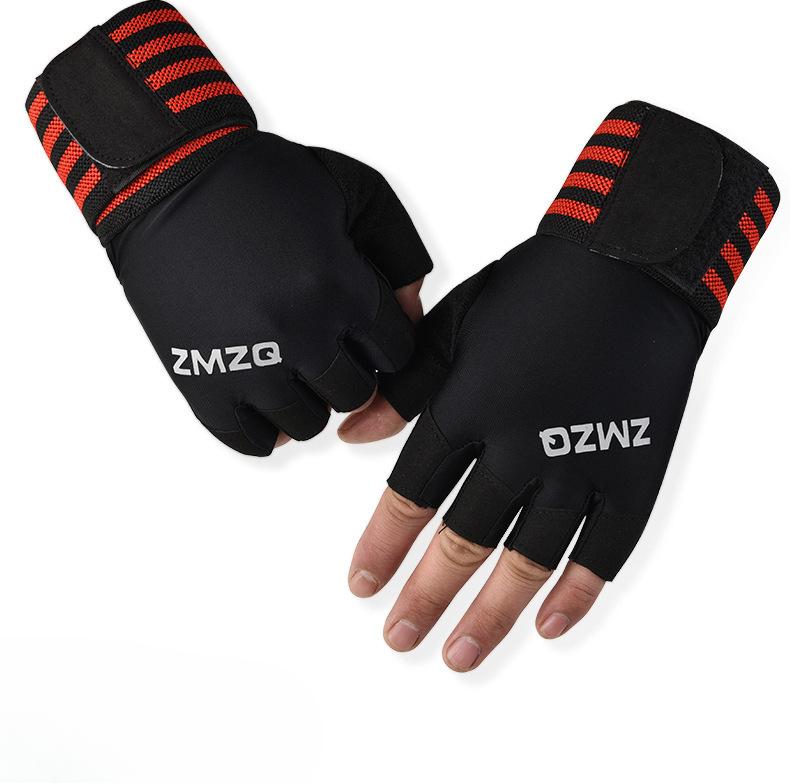 Gym Gloves Men's Dumbbell Equipment Horizontal Bar Exercise Wrist Guard Training Half Finger Outdoor Sports Pull Up Half