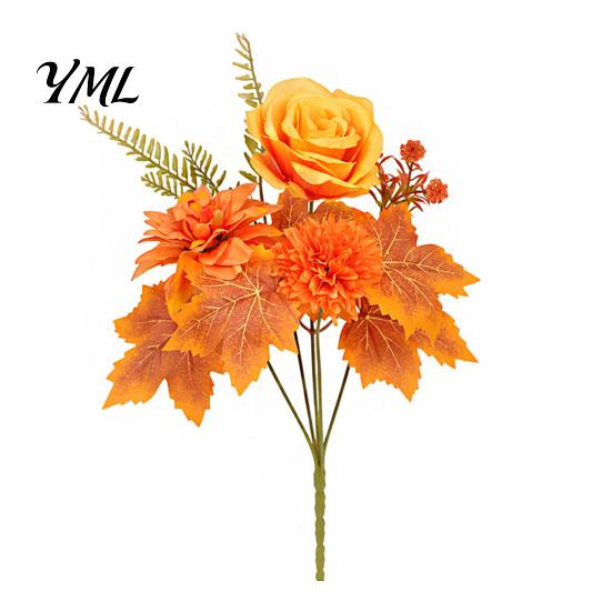 Realistic Faux Flowers for Modern Home Artificial Fall Flowers, Silk Flower Arrangement, Bouquet Decorative Greenery Living Room Decor Wedding