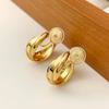 Elegant Hong Kong Style Glossy Metal Cross Mosquito Coil Holder Earrings for Women